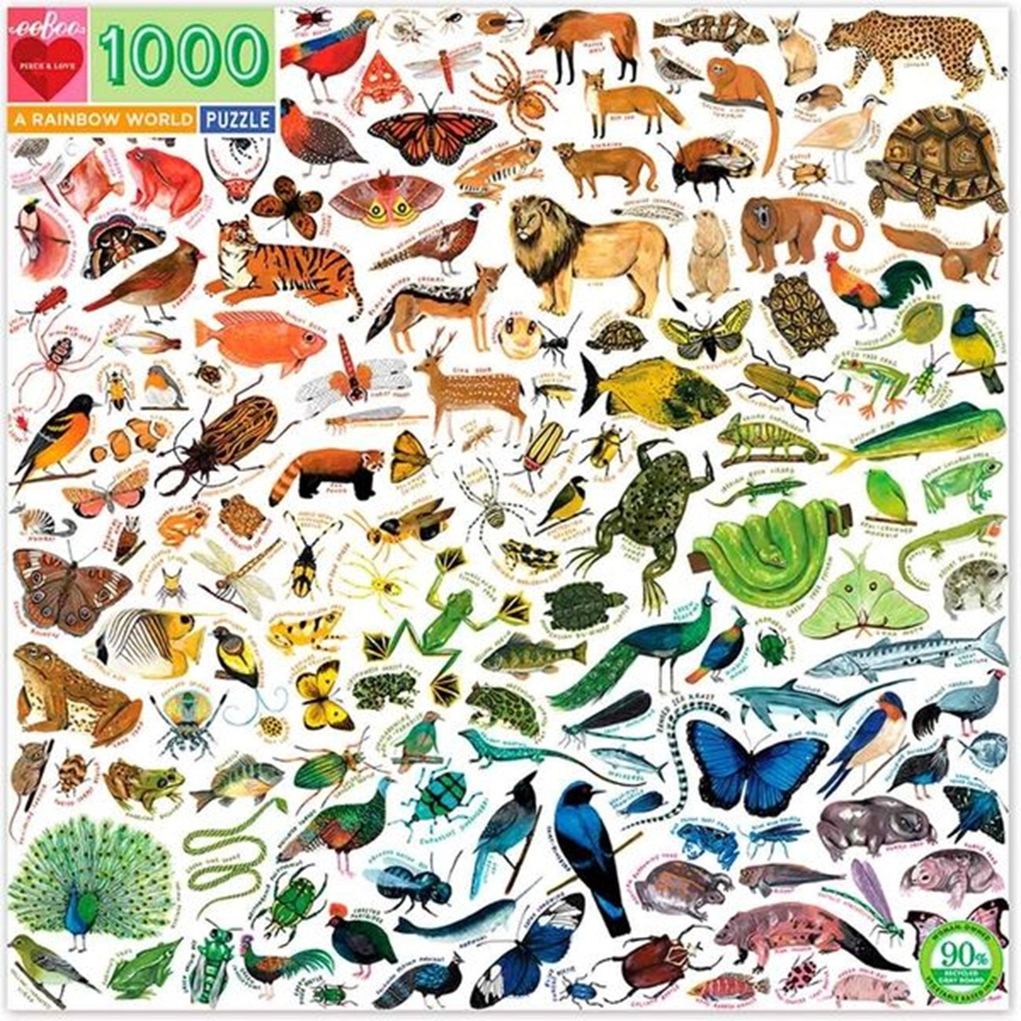 Eeboo Puzzle 1000 Pieces - A Rainbow World