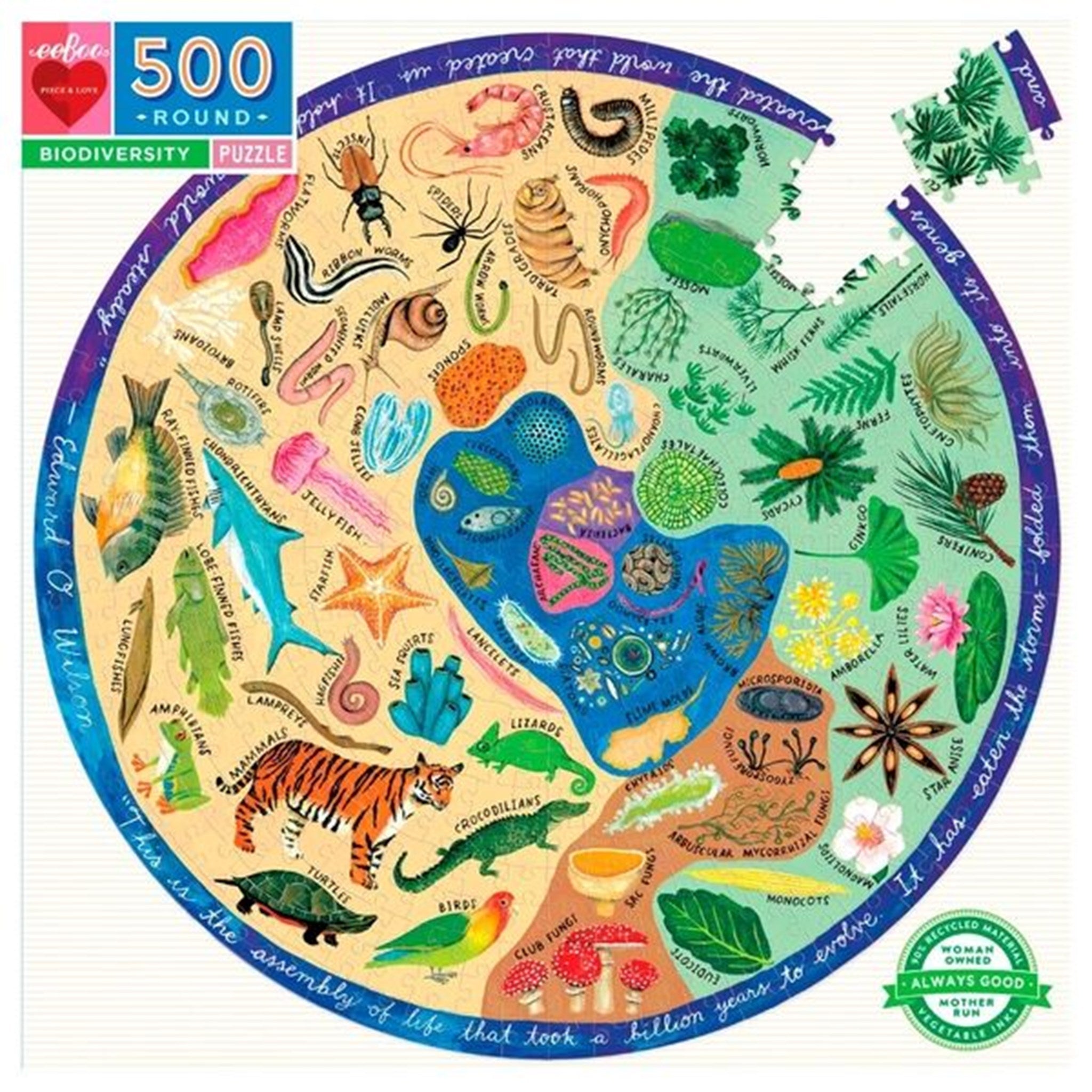 Eeboo Puzzle 500 Pieces - Biodiversity