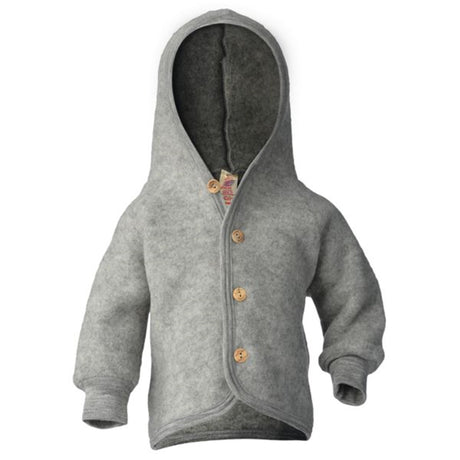 Engel Hooded Cardigan m. Treknapper Grey Mélange