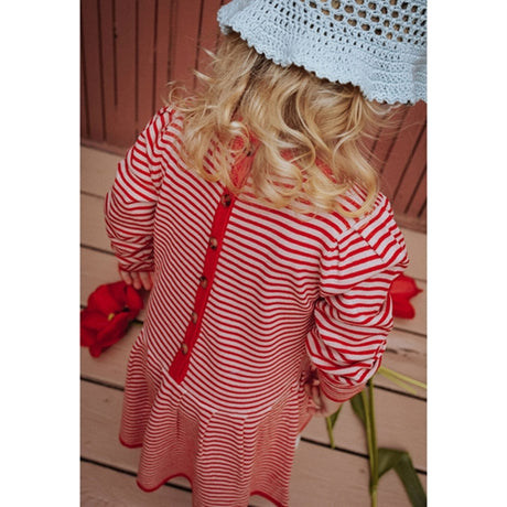 Fliink Cradle Pink W. Red Stripes Favo Peplum Kjole 2