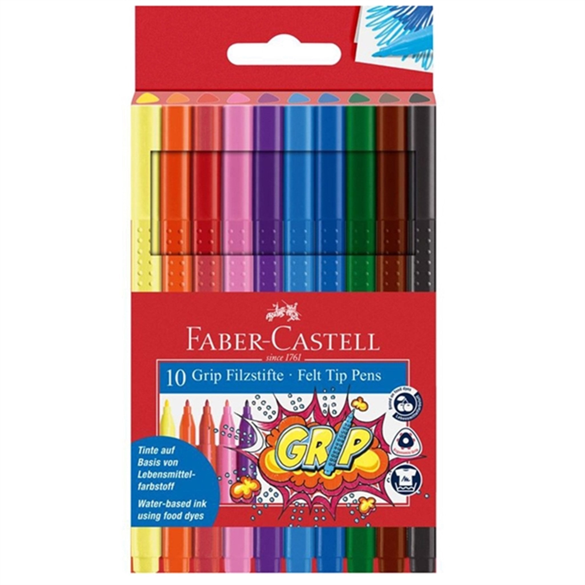 Faber Castell Grip Felt Pens 10 Colours