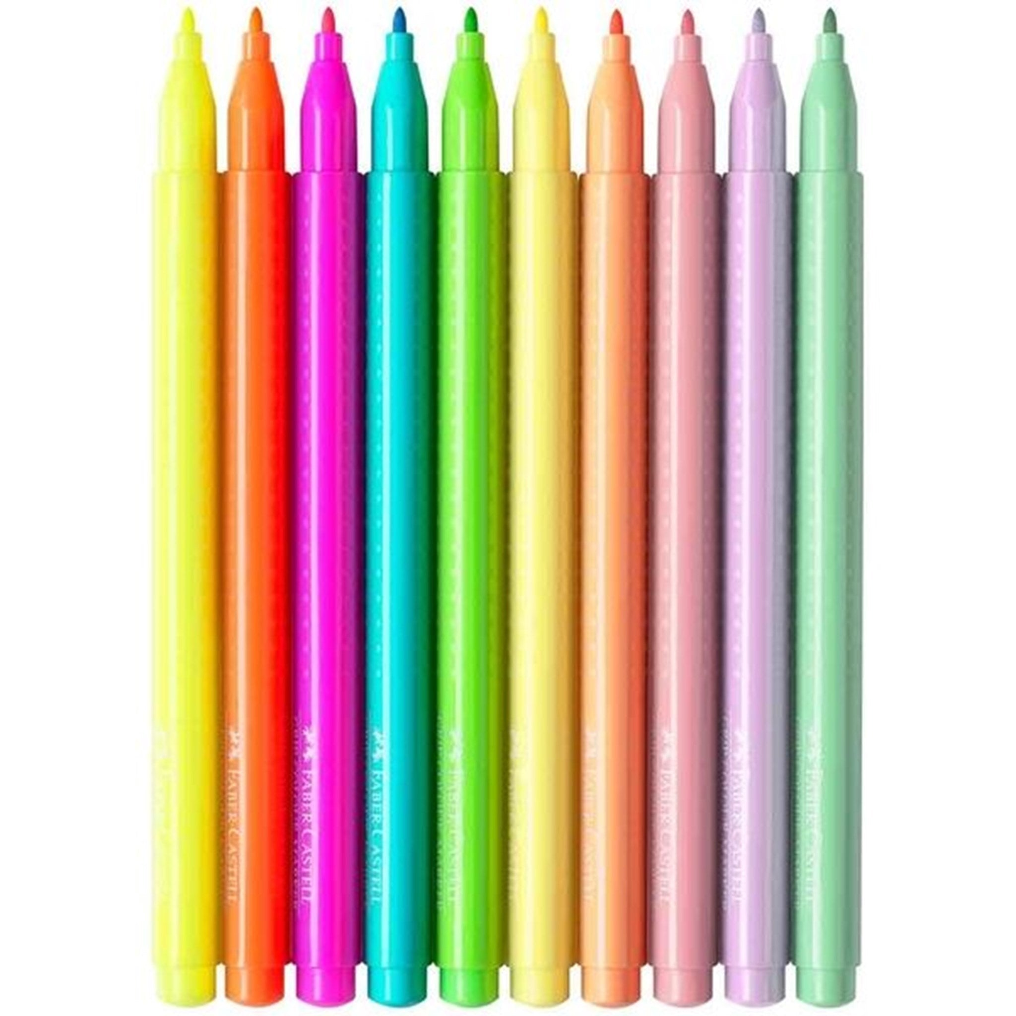 Faber Castell Grip Felt Pens 10 Colours Neon/Pastel 3