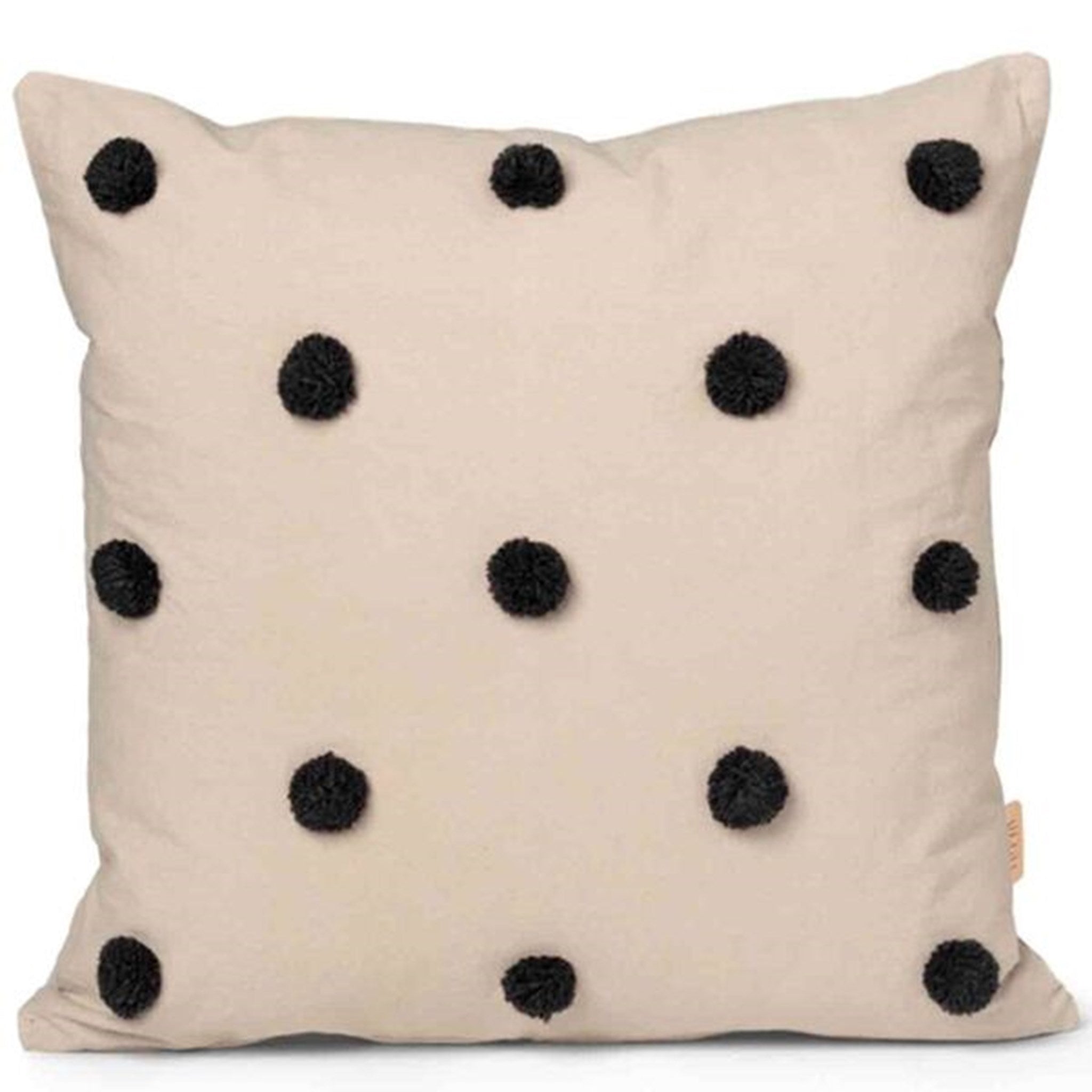 Ferm Living Dot Tufted Pillow Sand / Black