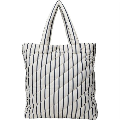 Sofie Schnoor Off White/ Navy Striped Totebag