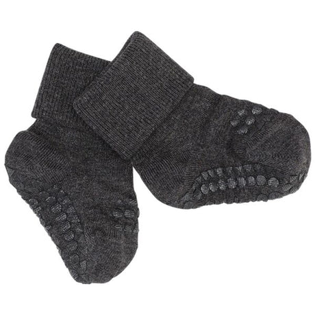 GObabyGO Bamboo Sokker Antislip Dark Grey Melange