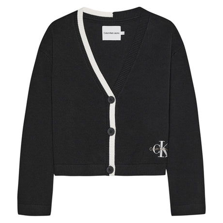 Calvin Klein Contrast Strikk Cardigan Ck Black