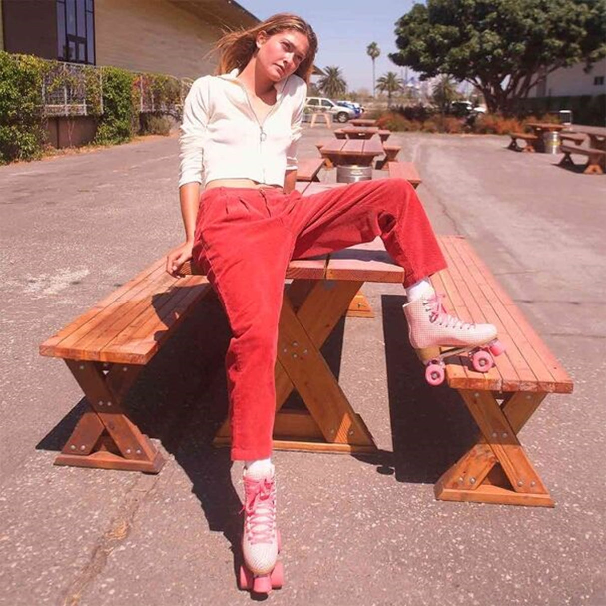 Impala Rollerskaters Pink Tartan 4