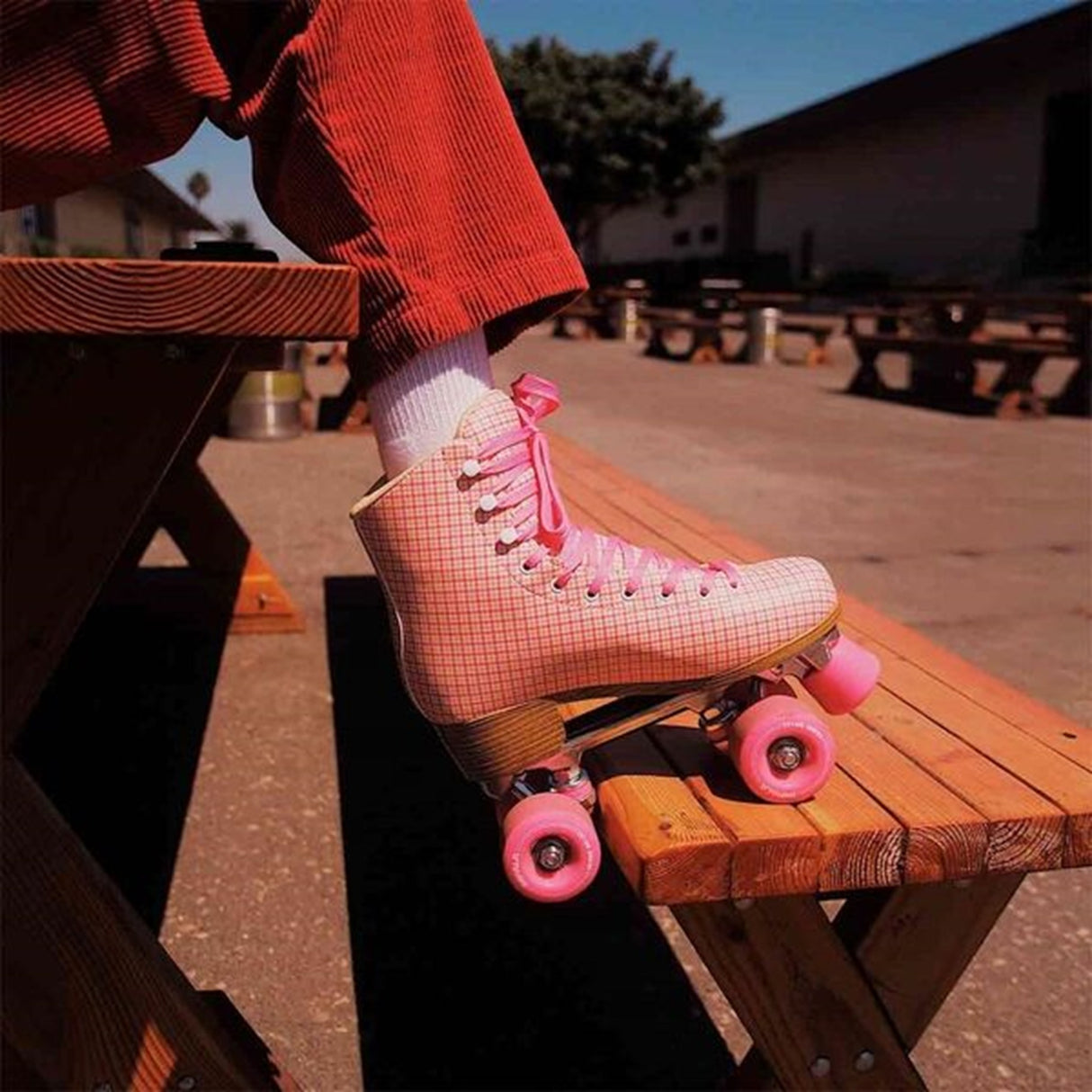Impala Rollerskaters Pink Tartan 3
