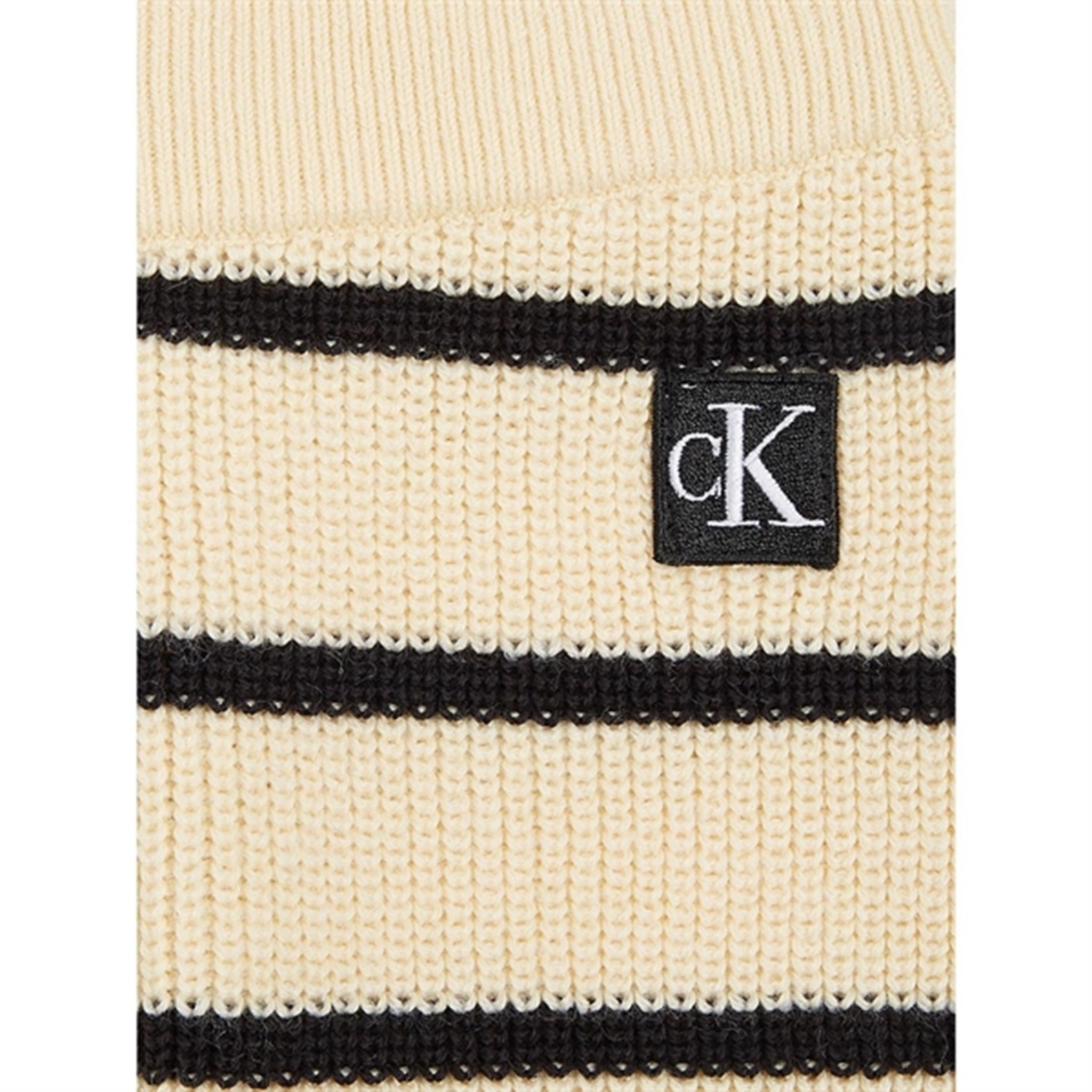 Calvin Klein Striped Cardigan Strikk Sett Black/ Vanilla Stripe 3