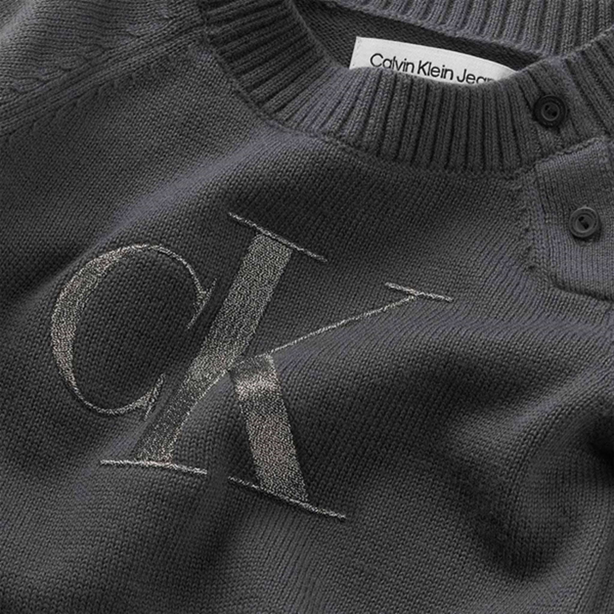Calvin Klein Metallic Monogram Strikket Genser Sett Dark Grey 2