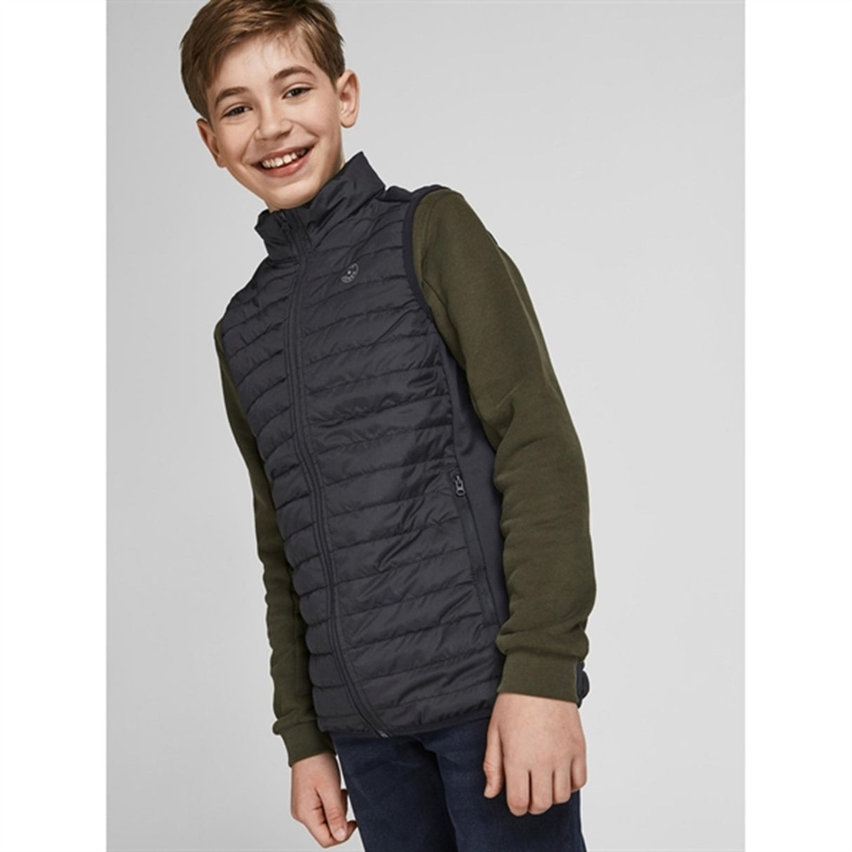 Jack & Jones Junior Black Multi Vattert Vest Noos
