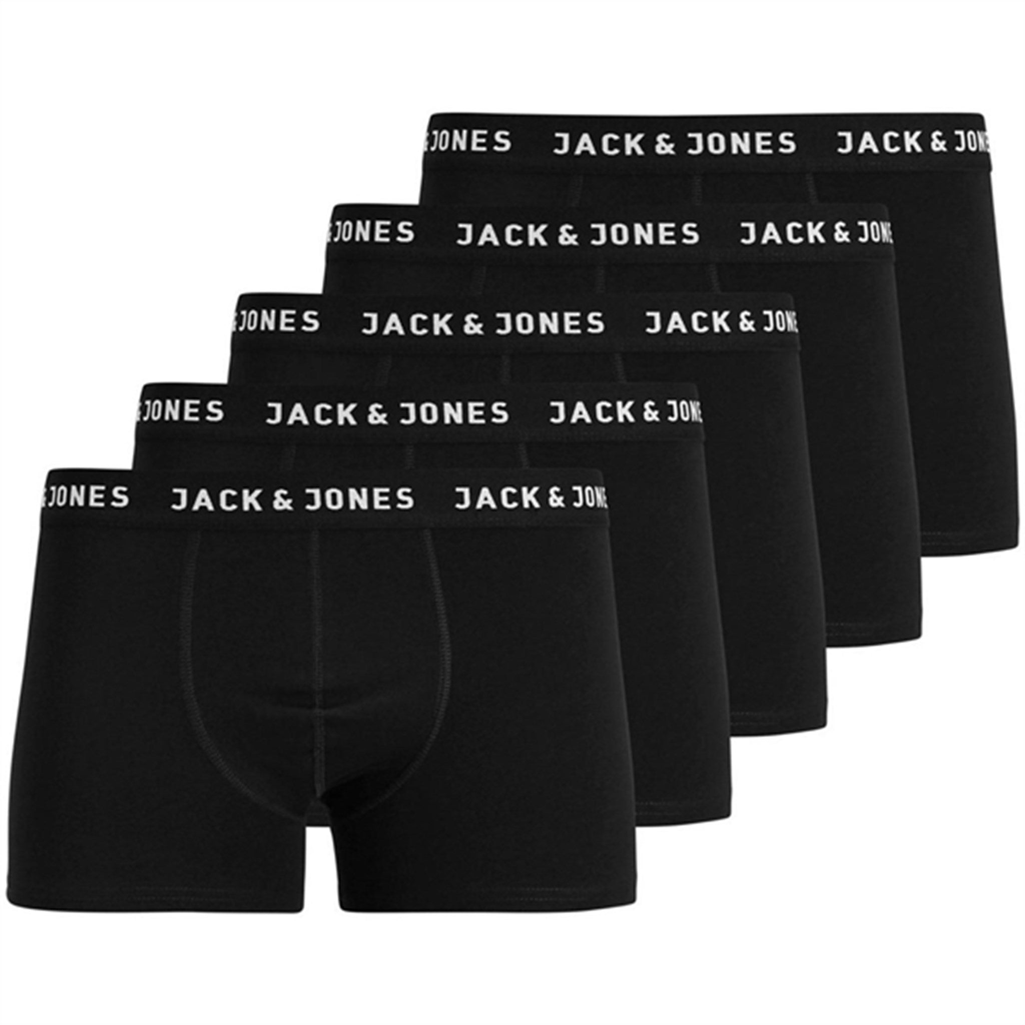 Jack & Jones Junior Black Huey Bokser shorts 5-pakning Noos