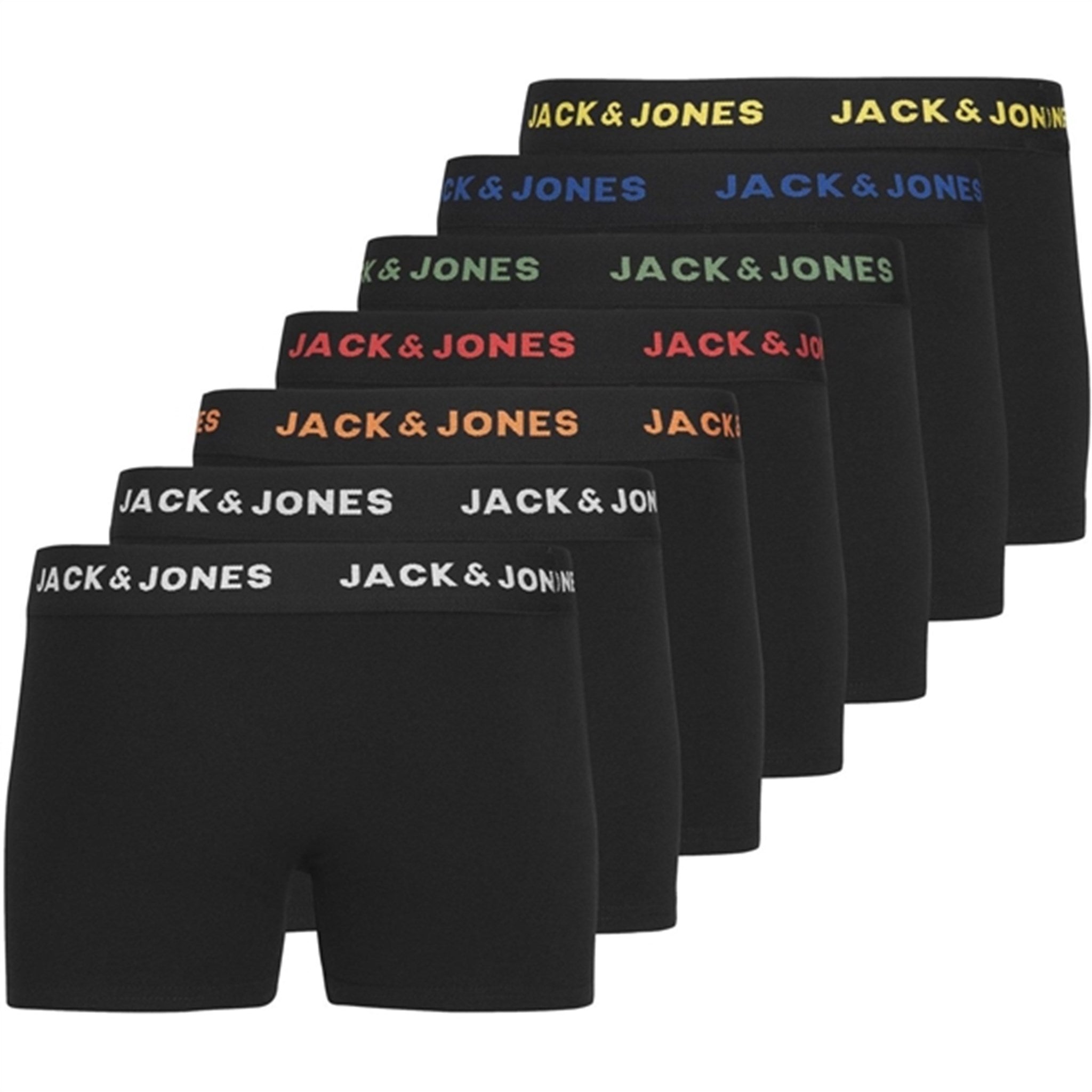 Jack & Jones Junior Black Basic Bokser shorts 7-pakning Noos