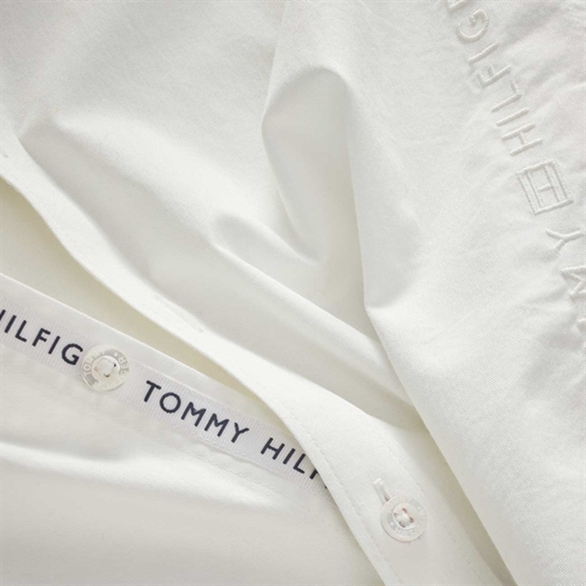 Tommy Hilfiger Stretch Twill Tonal Logo Skjorte White 2