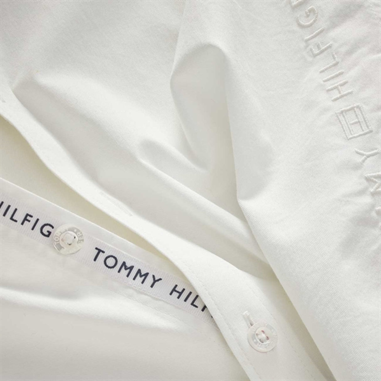 Tommy Hilfiger Stretch Twill Tonal Logo Skjorte White