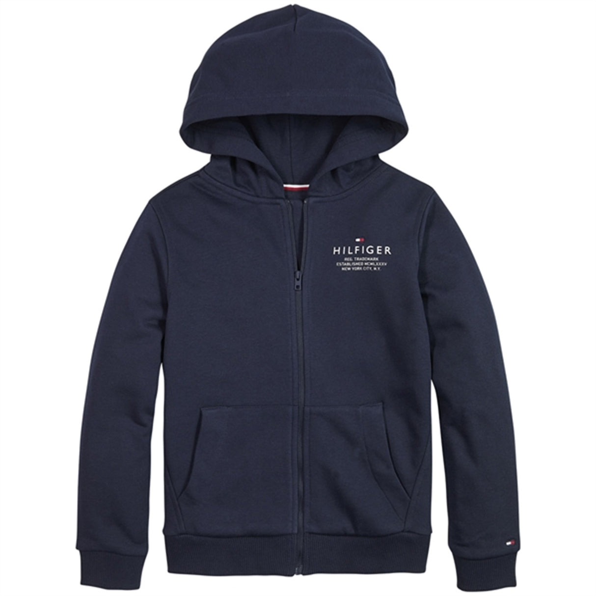 Tommy Hilfiger Logo Hoodie med Glidelås Desert Sky