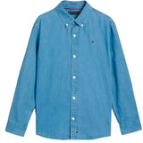 Tommy Hilfiger Denim Chambray Skjorte Denim Light Wash