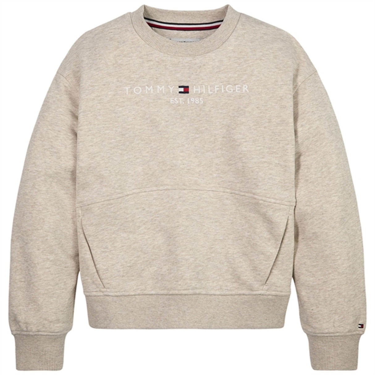 Tommy Hilfiger Essential Collegegenser Heathered Oatmilk