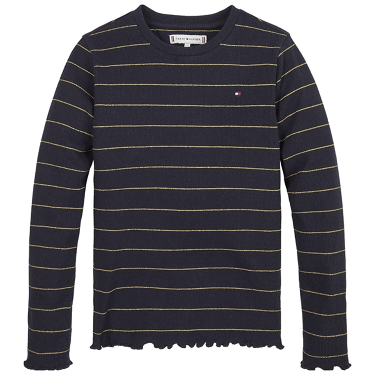 Tommy Hilfiger Stripe Rib Strikket Genser Blue Stripe