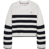 Tommy Hilfiger Nautical Striped Strikket Genser Ancient White / Desert Sky Stripe