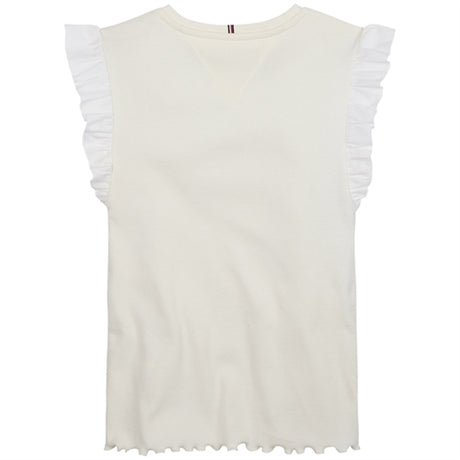 Tommy Hilfiger Ruffle Rib Tank Topp White 2