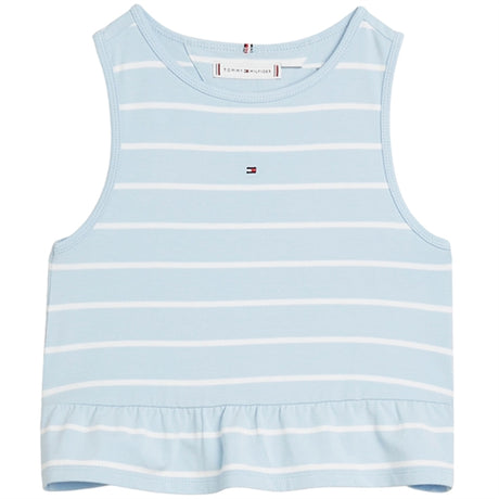 Tommy Hilfiger Peplum Stripe Bluse Breezy Blue Stripe