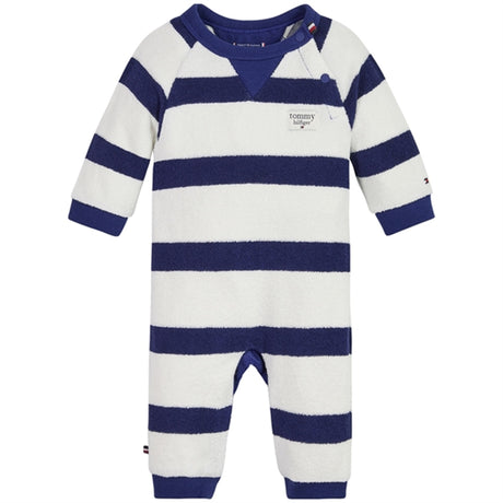 Tommy Hilfiger Baby Striped Towelling Heldrakt Pilot Blue / Ancient White Stripe