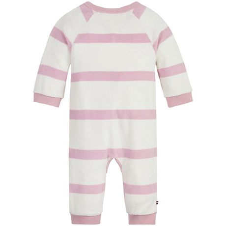 Tommy Hilfiger Baby Striped Towelling Heldrakt Pink Shade / Ancient White Stripe 2