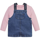 Tommy Hilfiger Baby Graphic Dungaree Sæt Pink Shade