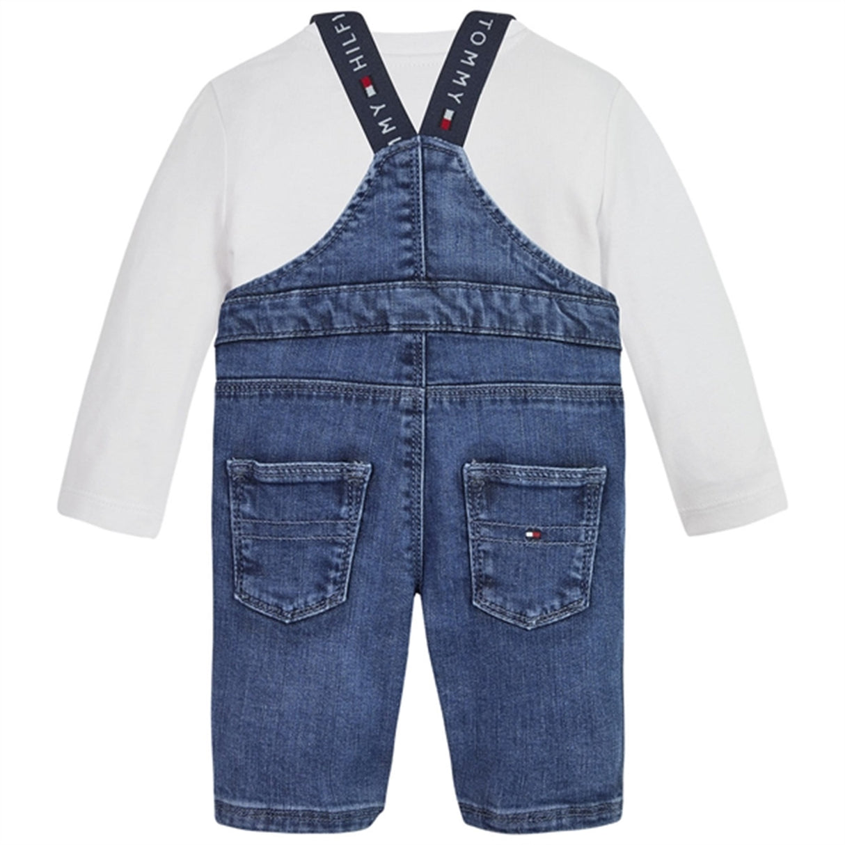 Tommy Hilfiger Baby Graphic Dungaree Sæt White 3