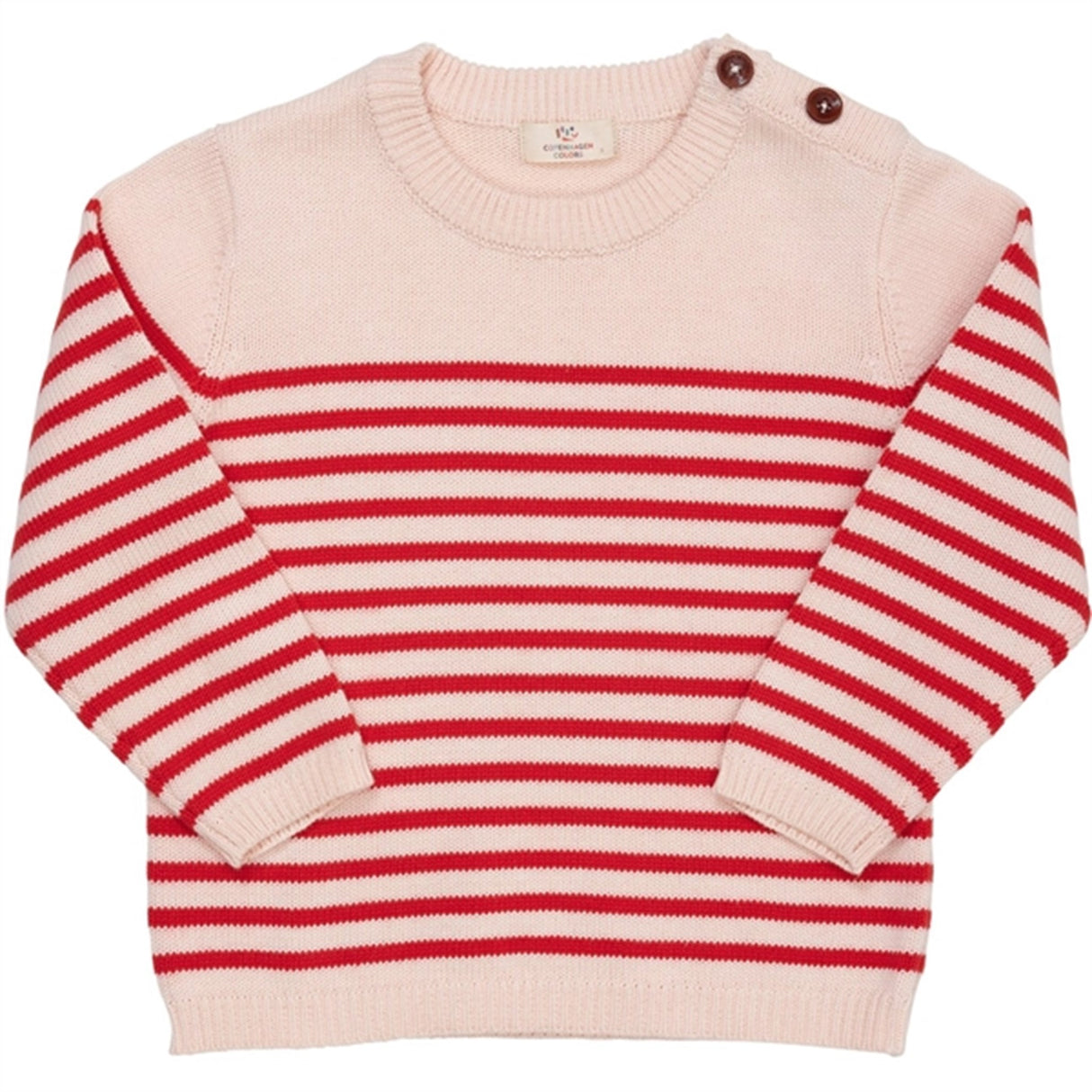 Copenhagen Colors Dusty Rose/Red Comb. Strikk Sailor Stripe Sweater