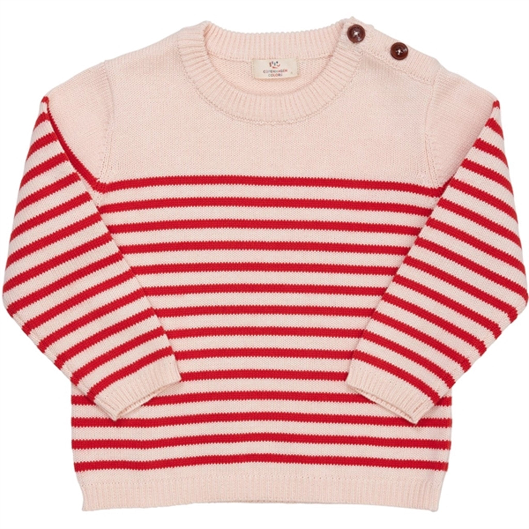 Copenhagen Colors Dusty Rose/Red Comb. Strikk Sailor Stripe Sweater