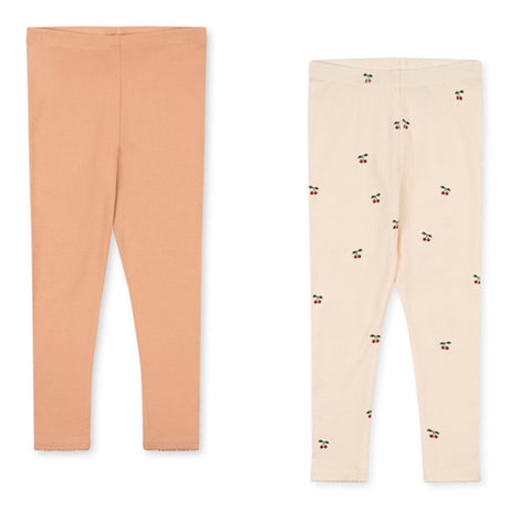 Konges Sløjd Cherry/ Toasted Almond Basic Leggings 2-pakning