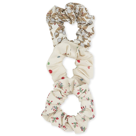 Konges Sløjd Scrunchies Small 3-pakning Orangerie Bleu/Multihearts/Fleurtricolore