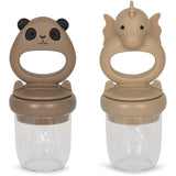 Konges Sløjd Fruit Feeder Dragon & Panda 2-Pakning Warm Clay/Shitake