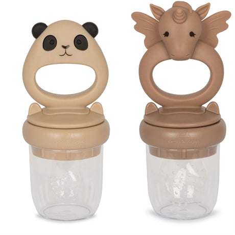 Konges Sløjd Fruit Feeder Unicorn & Panda 2-Pakning Shell/Blush