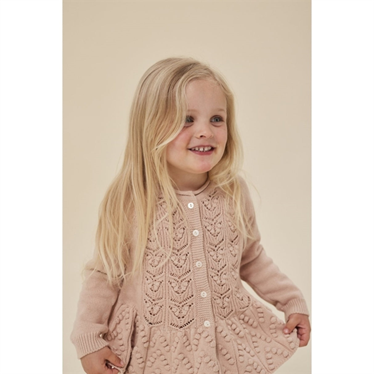 Konges Sløjd Peach Blush Cabby Strikk Cardigan 2