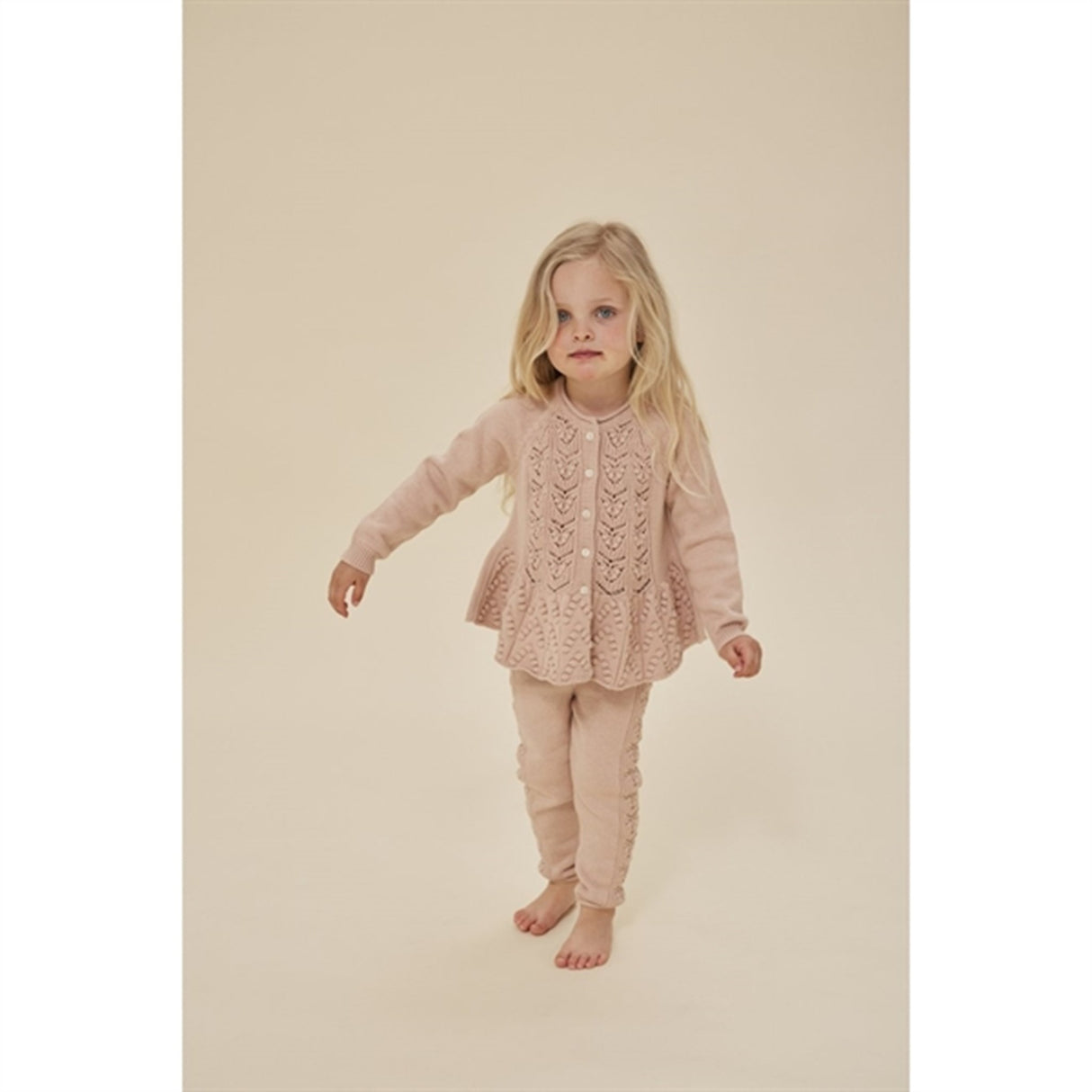 Konges Sløjd Peach Blush Cabby Strikk Cardigan 3