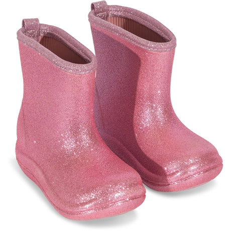 Konges Sløjd Luc Lightweight Glitter Gummistøvler Glitter Rose