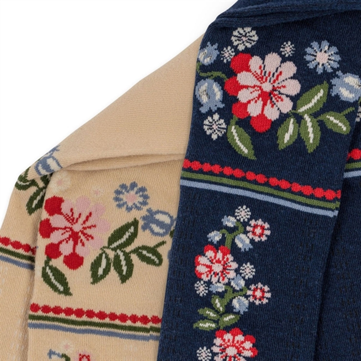 Konges Sløjd Navy/Creme 2-Pak Flower Strømpebukse med Jacquardmønster 3