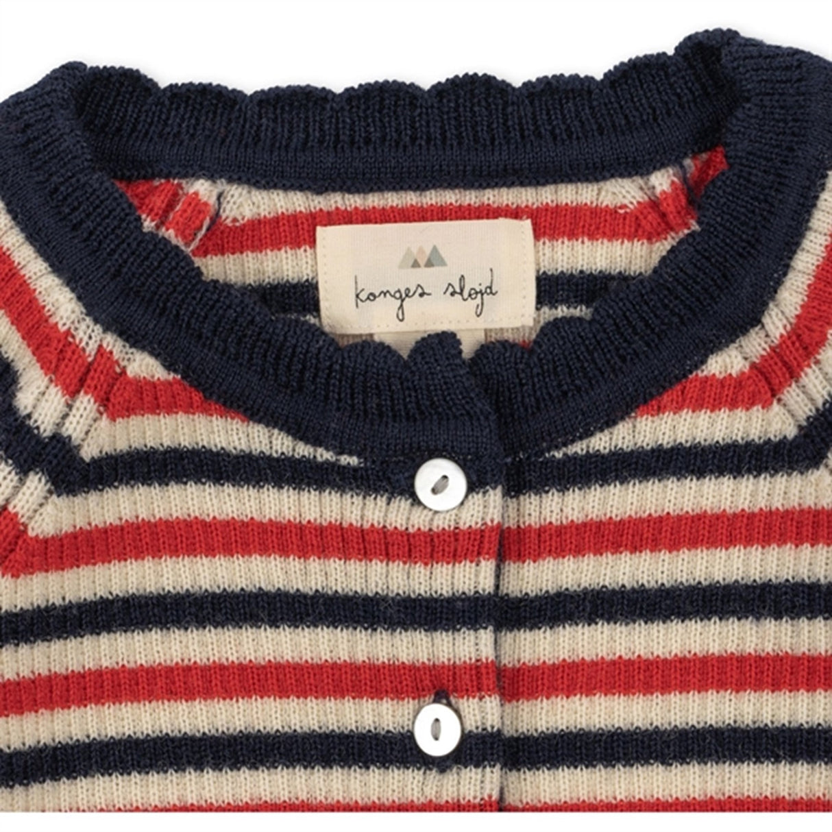 Konges Sløjd Navy Stripe Meo Cardigan med Muslingekant 7