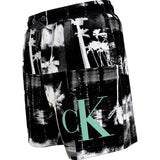 Calvin Klein Medium Drawstring Svømmeshorts Ck Palm Black Aop 3