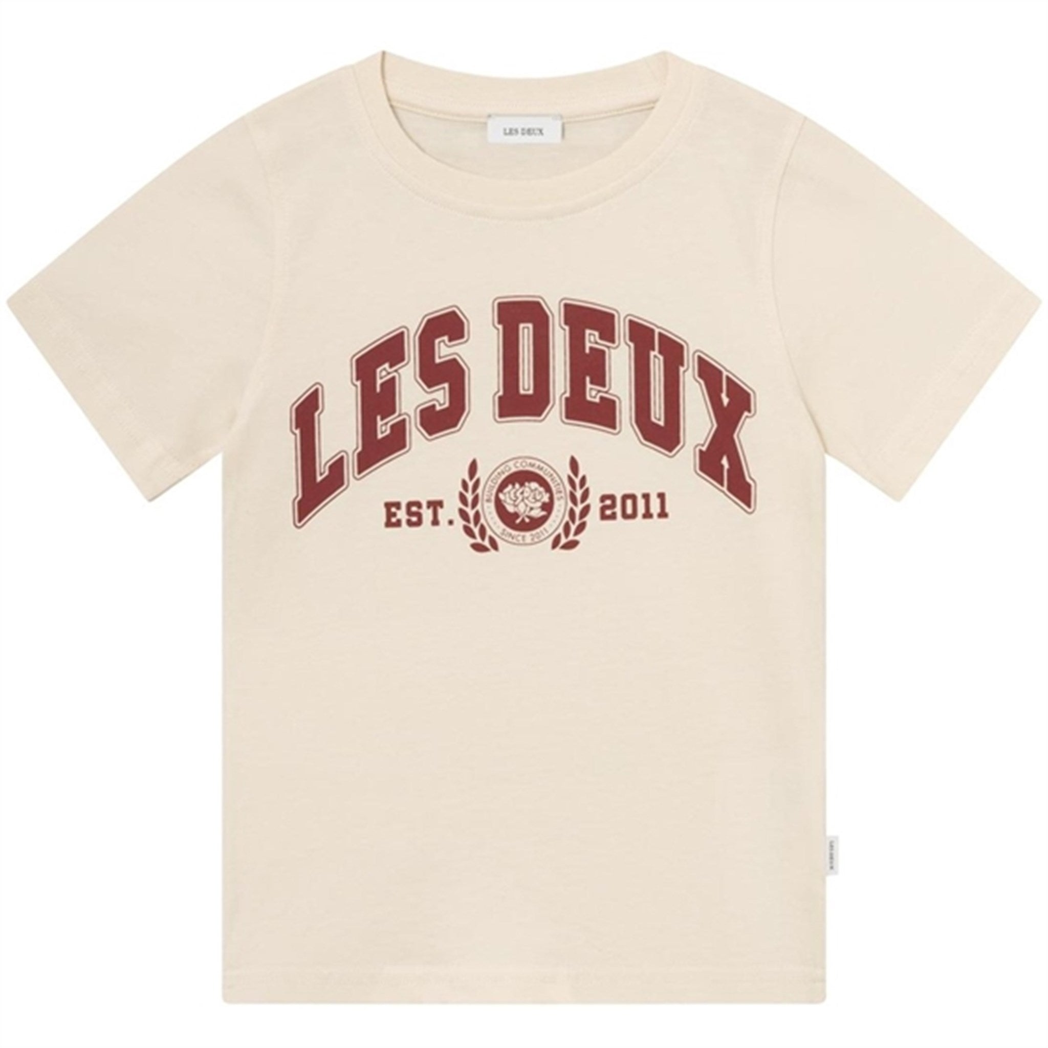 Les Deux Kids Light Ivory/Burnt Red University T-Shirt
