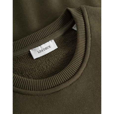 Les Deux Kids Olive Night/Ivory Globe Collegegenser