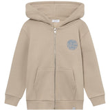 Les Deux Kids Light Desert Sand/Washed Denim Blue Globe Zipper Hoodie