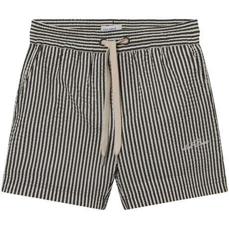 Les Deux Kids Olive Night/Ivory Stan Stripe Seersucker Badbyxor