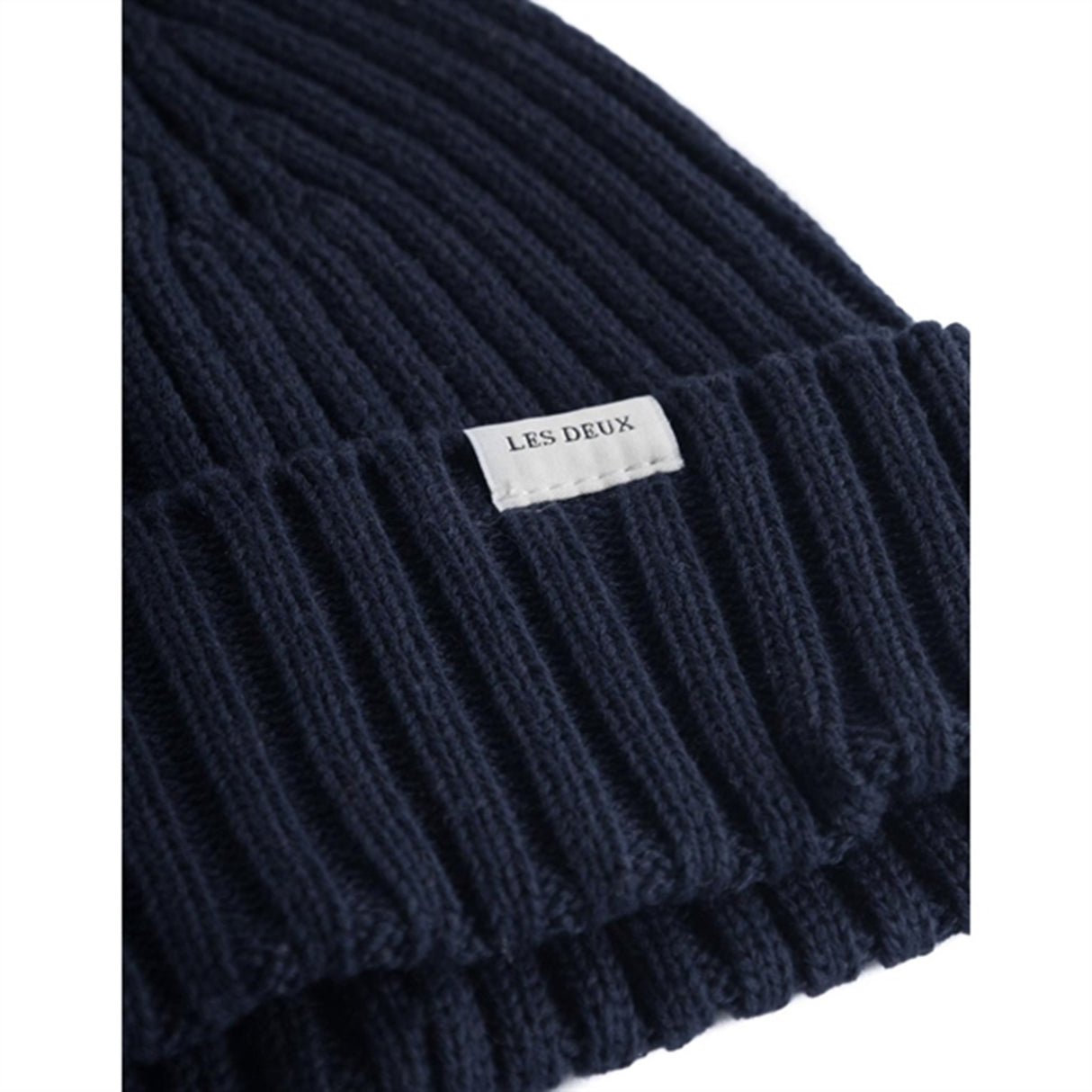 Les Deux Kids Dark Navy Walter Bomull Rib Beanie