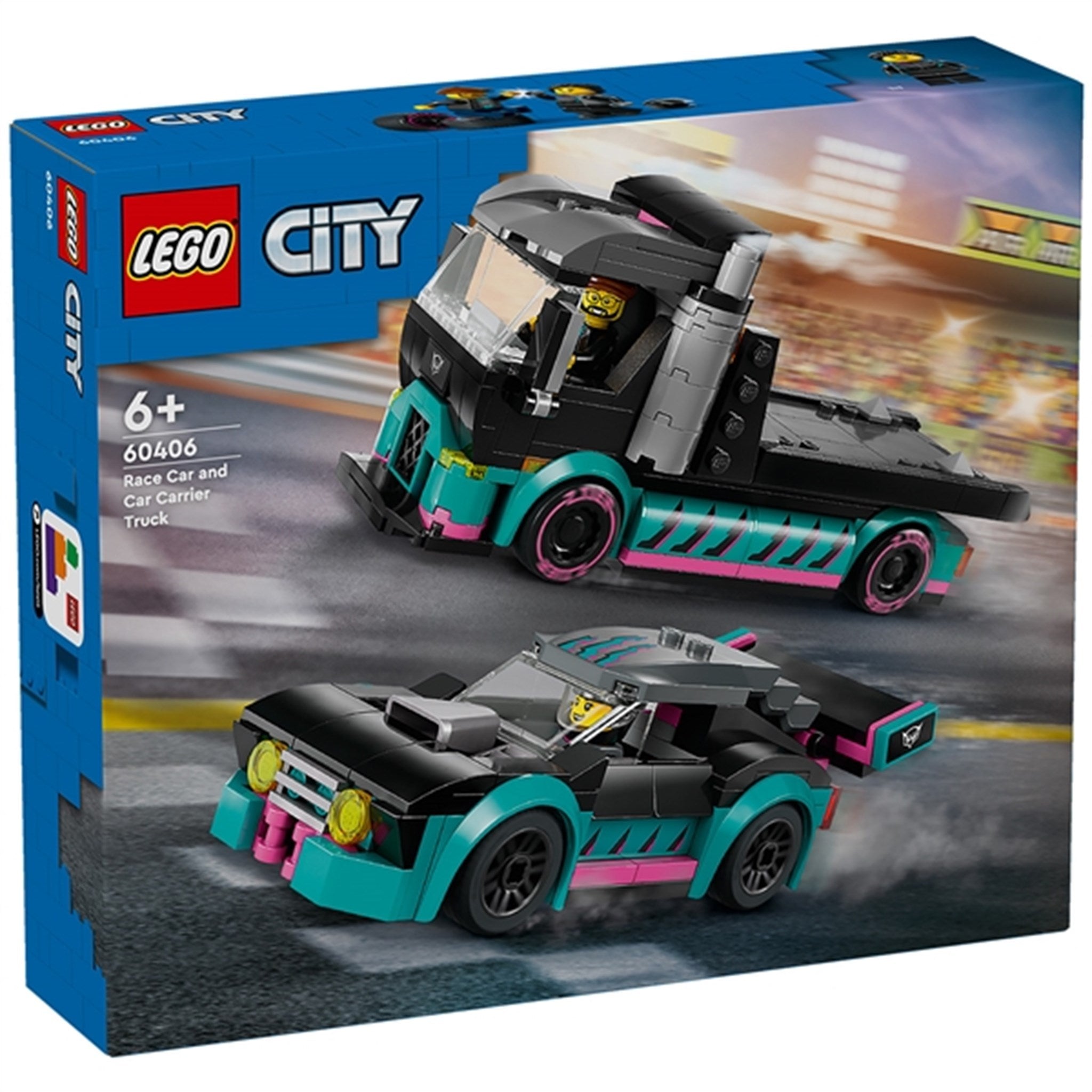 LEGO® City Racerbil og Transporttrailer