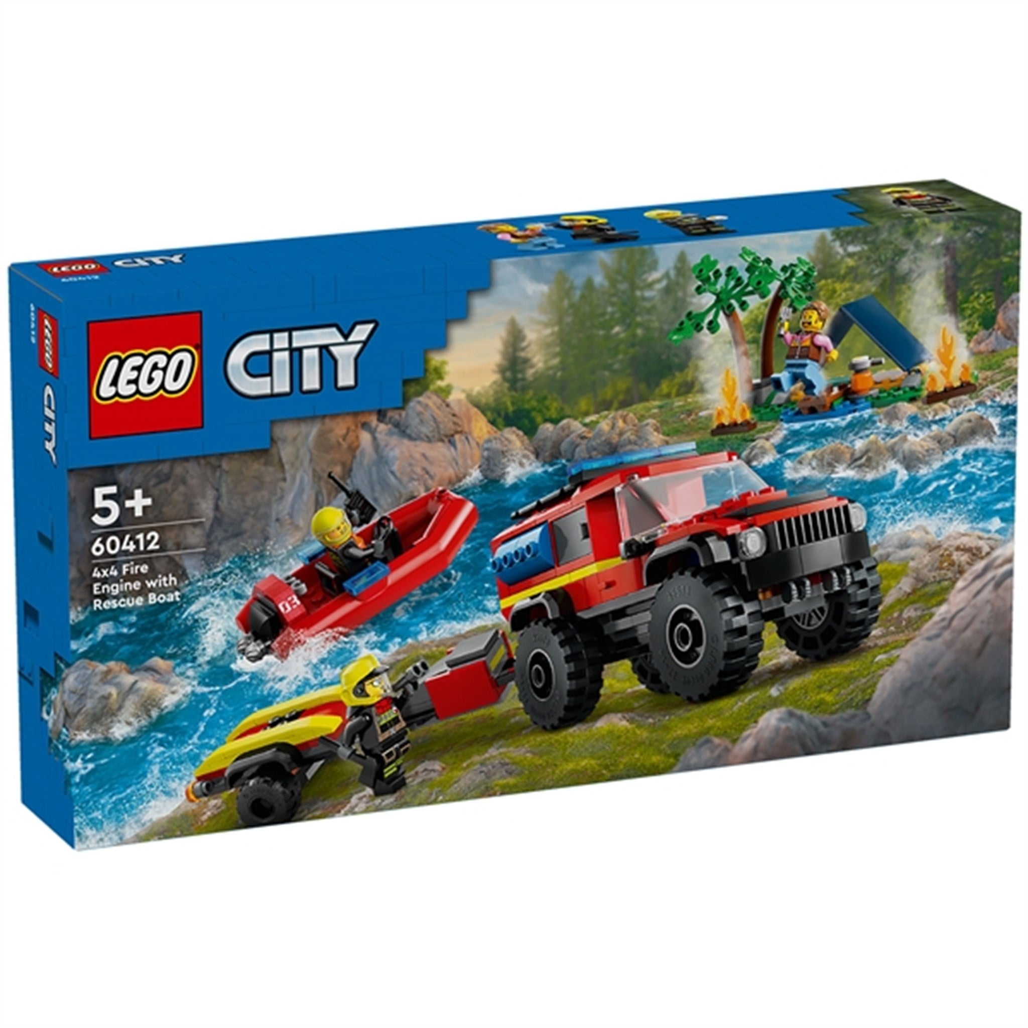 LEGO® City Firehjulsdrevet Brannbil med Redningsbåt