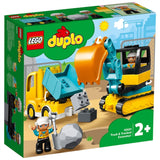 LEGO® DUPLO® Lastebil og Gravemaskin på Larvebaner